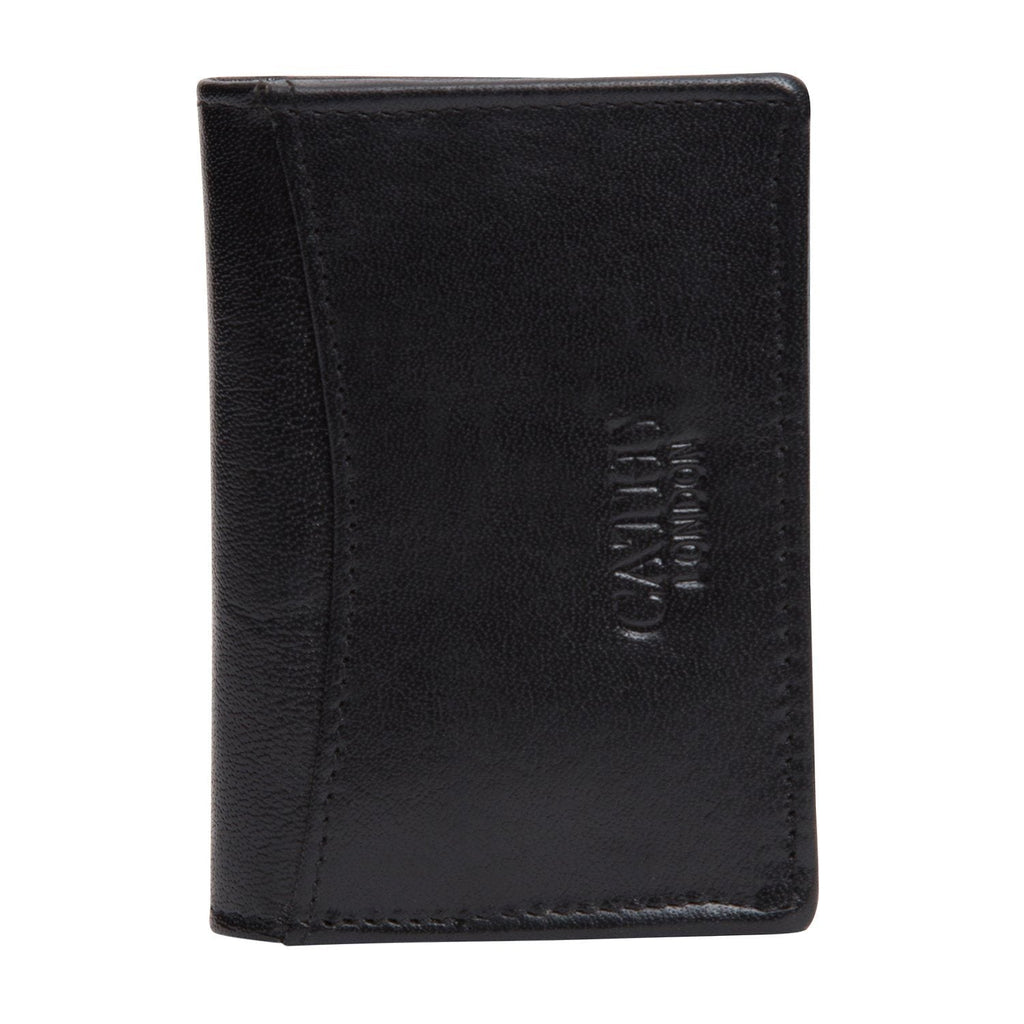 Black Colour Bi-Fold Italian Leather Card Holder/Slim Wallet (Holds Upto 10 Cards + 1 ID Slot) Cathy London 