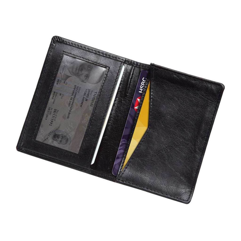 Black Colour Bi-Fold Italian Leather Card Holder/Slim Wallet (Holds Upto 10 Cards + 1 ID Slot) Cathy London 