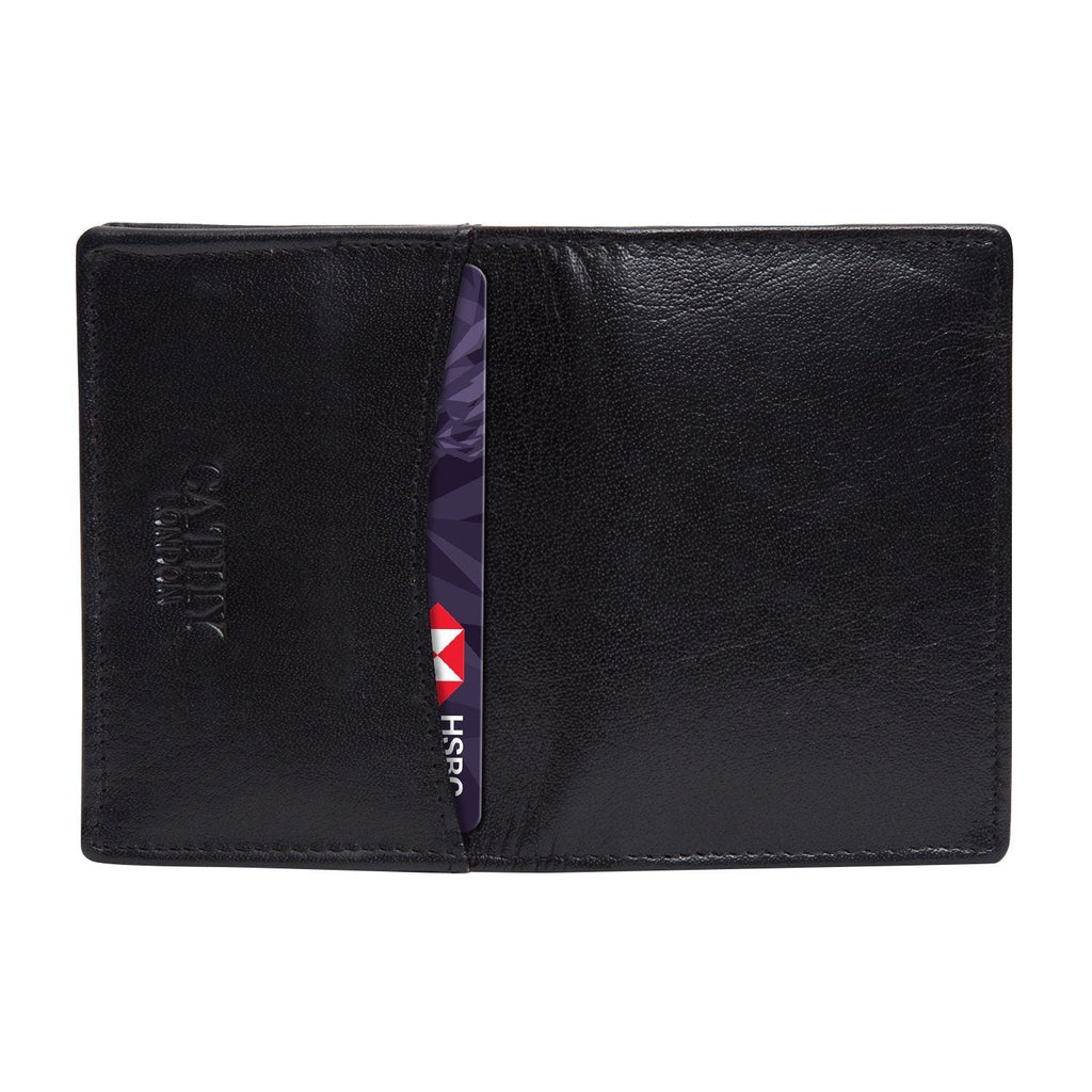 Black Colour Bi-Fold Italian Leather Card Holder/Slim Wallet (Holds Upto 10 Cards + 1 ID Slot) Cathy London 