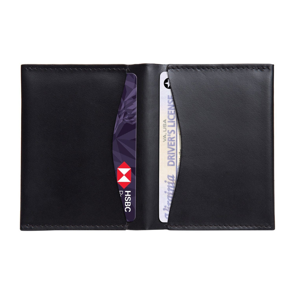 Black Colour Bi-Fold Italian Leather Card Holder/Slim Wallet (Holds Upto 16+ Cards) Cathy London 