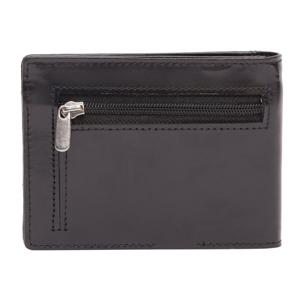 Black Colour Bi-Fold Italian Leather Money Clip Card Holder/Slim Wallet (9 Card Slot + Money Clip + Coin Pocket) Cathy London 