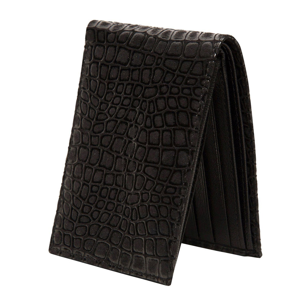 Black Colour Bi-Fold Italian Leather Slim Wallet ( 8 Card Slot + 2 ID Slot + 2 Hidden Compartment + Cash Compartment) Cathy London 