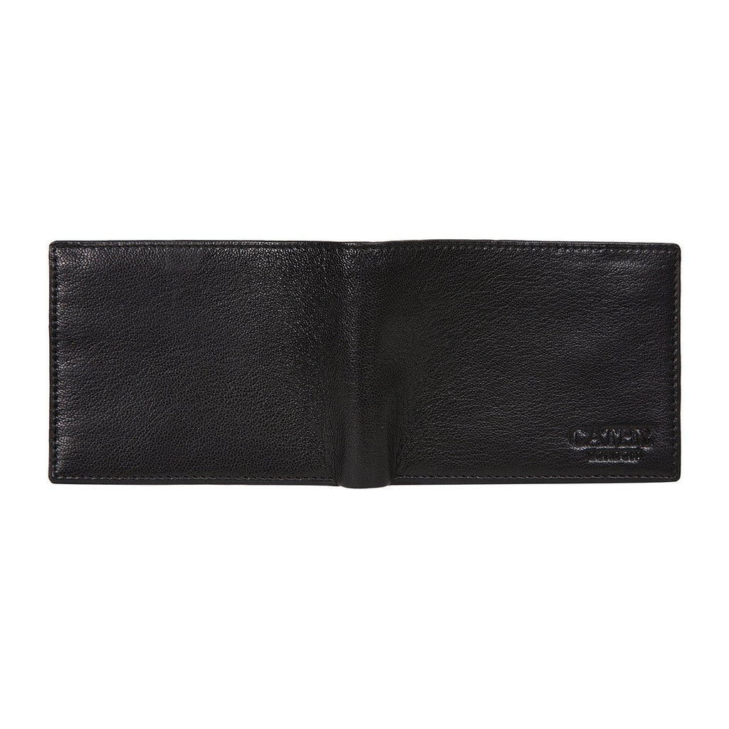 Black Colour Bi-Fold Italian Leather Slim Wallet ( 8 Card Slot + 2 ID Slot + 2 Hidden Compartment + Cash Compartment) Cathy London 