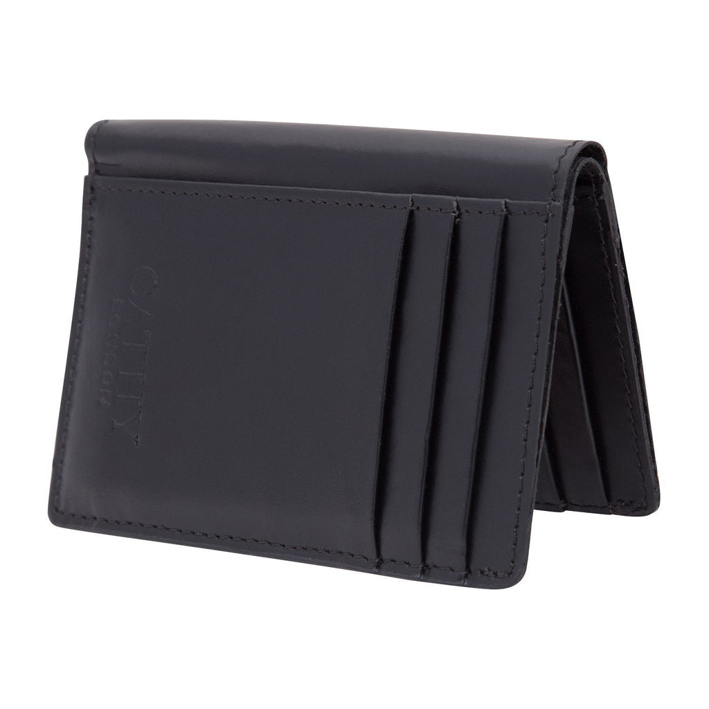 Black Colour Bi-Fold Italian Leather Slim Wallet/Card Holder (9 Card Slot + 3 Hidden Compartment + 1 ID Slot + Cash Compartment) Cathy London 