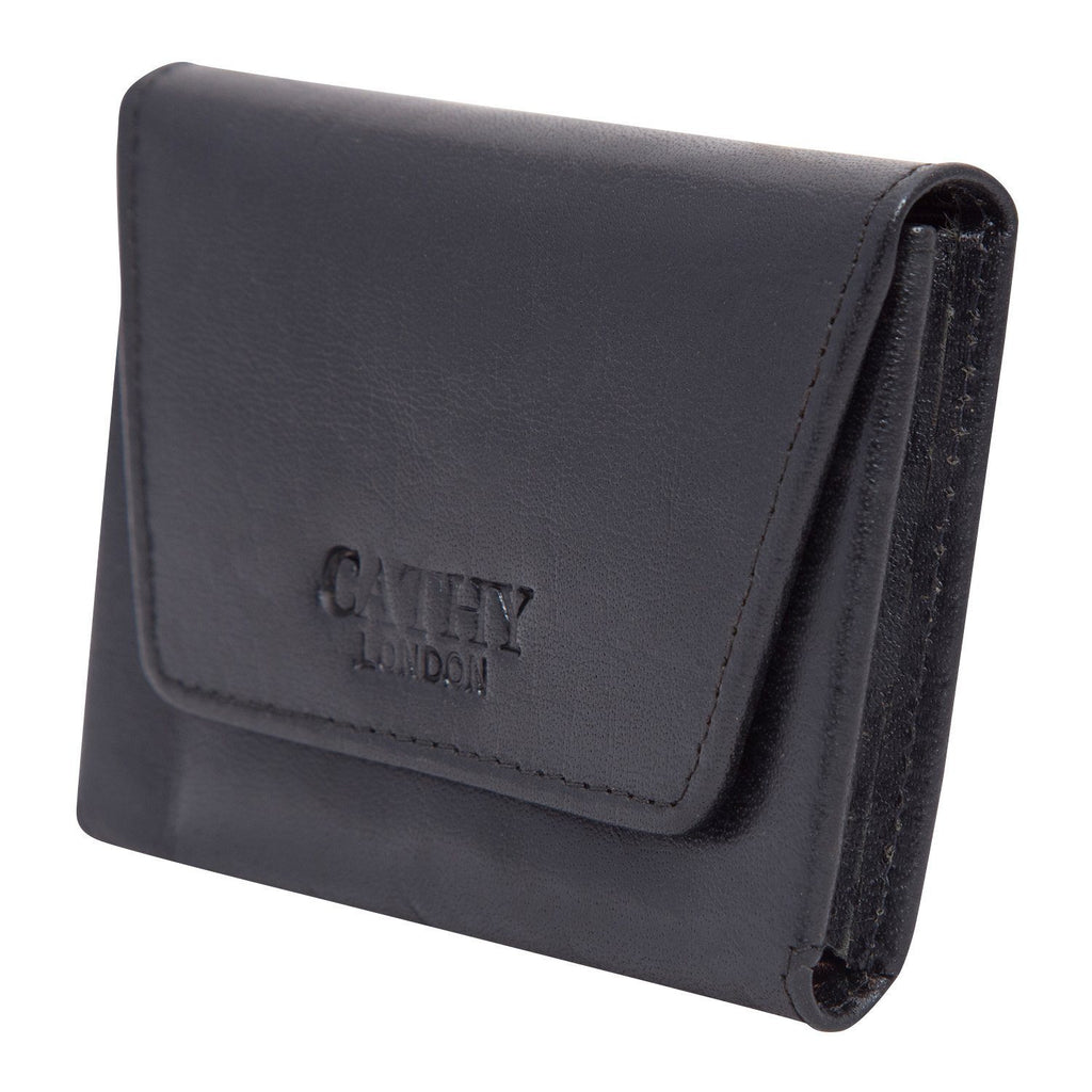 Black Colour Italian Leather Card Holder/Slim Wallet (Holds Upto 16 Cards) Cathy London 