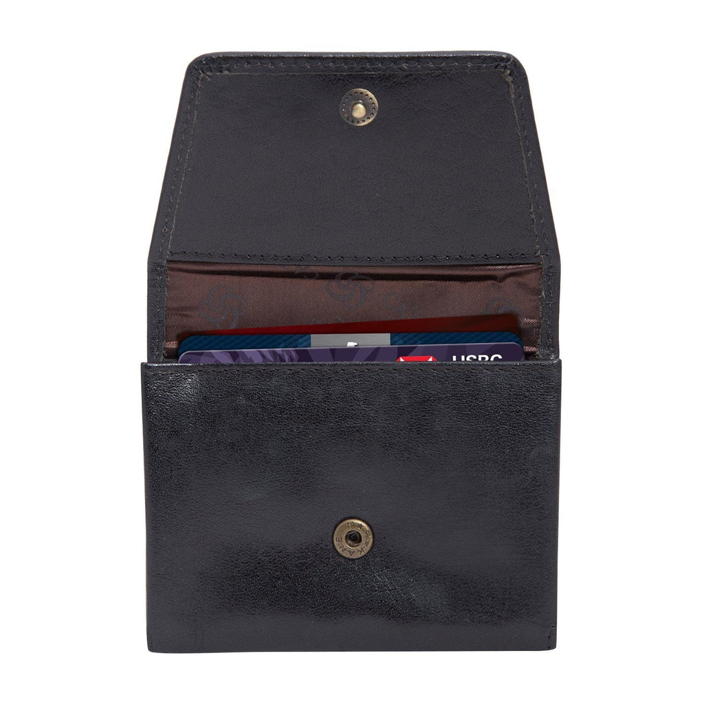 Black Colour Italian Leather Card Holder/Slim Wallet (Holds Upto 16 Cards) Cathy London 