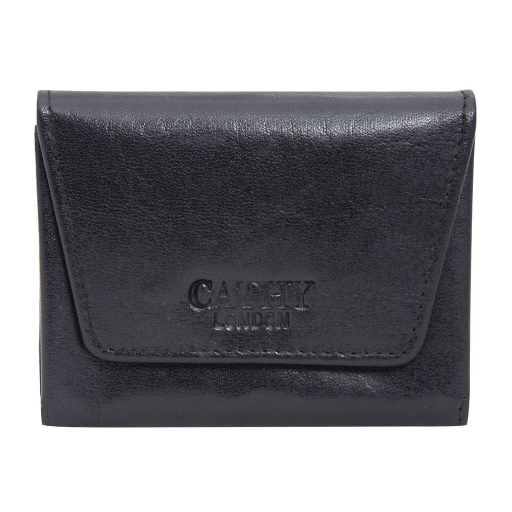 Black Colour Italian Leather Card Holder/Slim Wallet (Holds Upto 16 Cards) Cathy London 