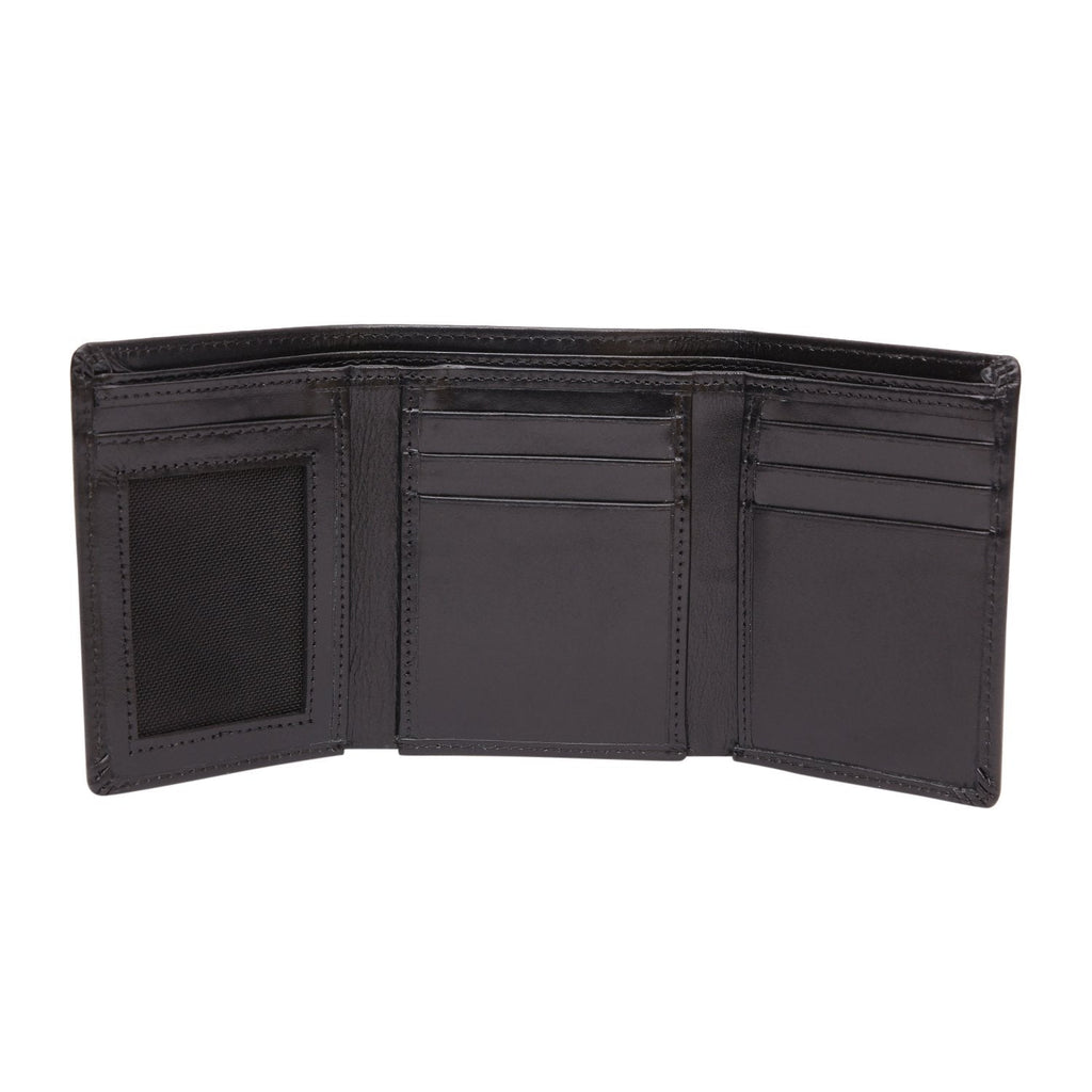 Black Colour Tri-Fold Italian Leather Slim Wallet (6 Card Slot +2 Hidden Compartment + 1 ID Slot + Cash Compartment) Cathy London 