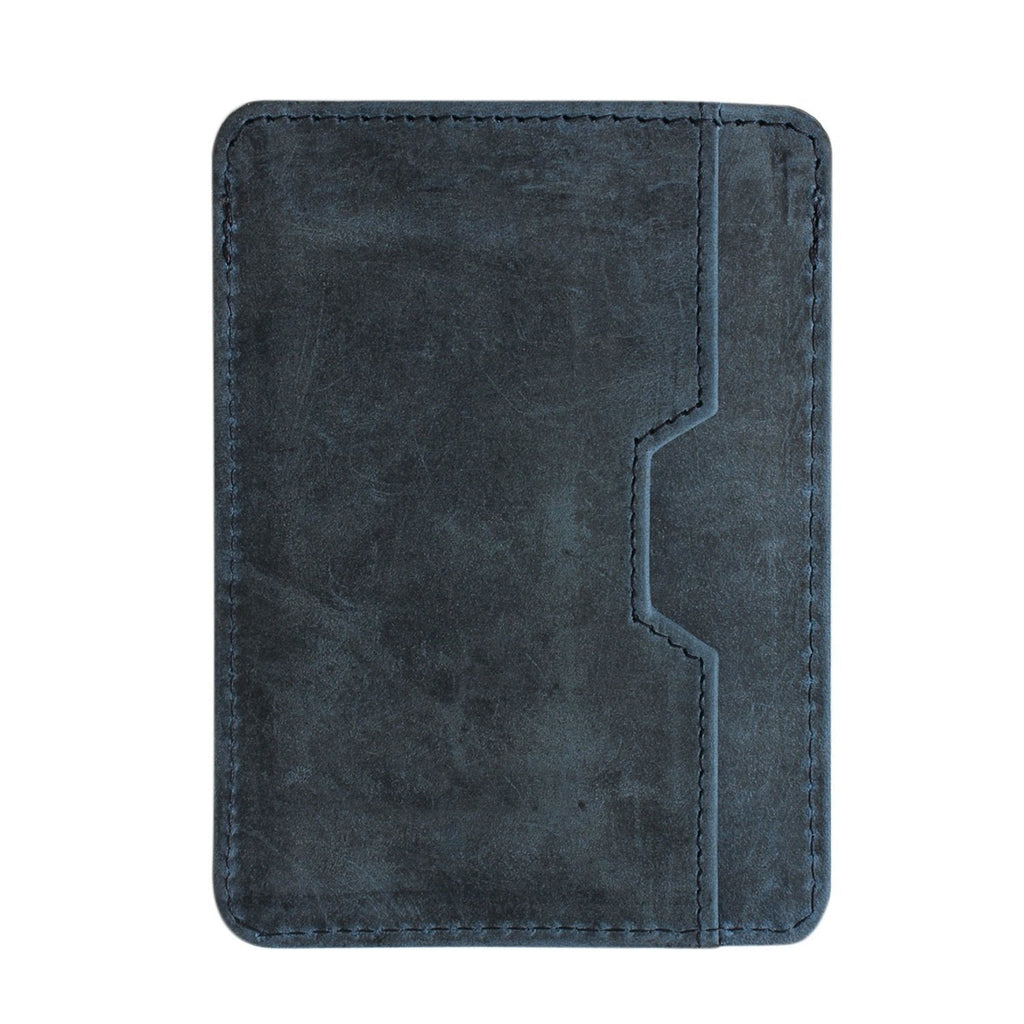 Blue Colour Italian Leather Card Holder/Slim Wallet (5 Card Slot + Cash Compartment) Cathy London 