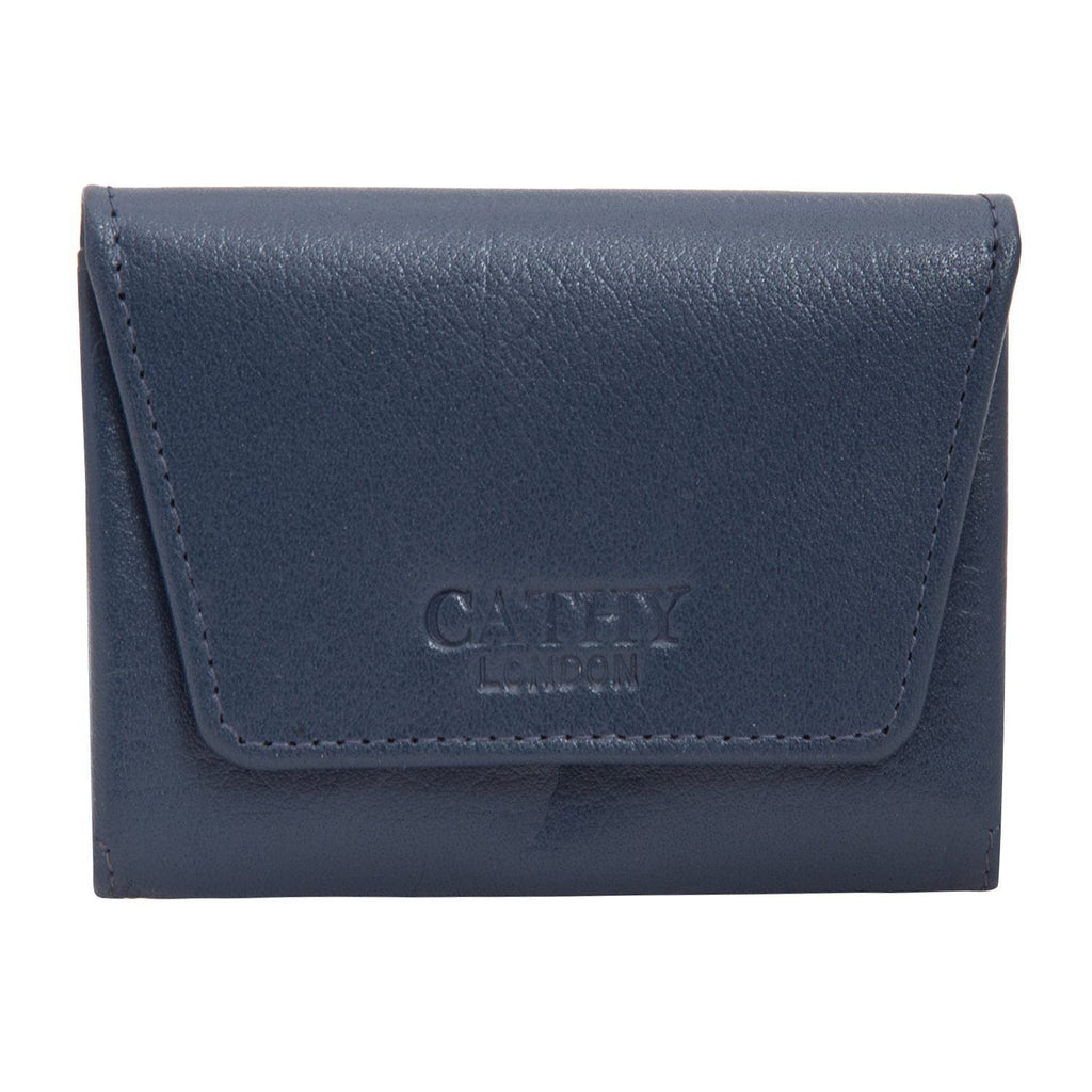 Blue Colour Italian Leather Card Holder/Slim Wallet (Holds Upto 16 Cards) Cathy London 