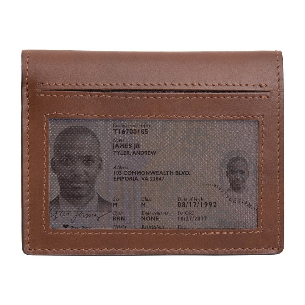 Brown Colour Bi-Fold Italian Leather Card Holder/Slim Wallet (6 Card Slot + 2 ID Slot + Cash Compartment) Cathy London 
