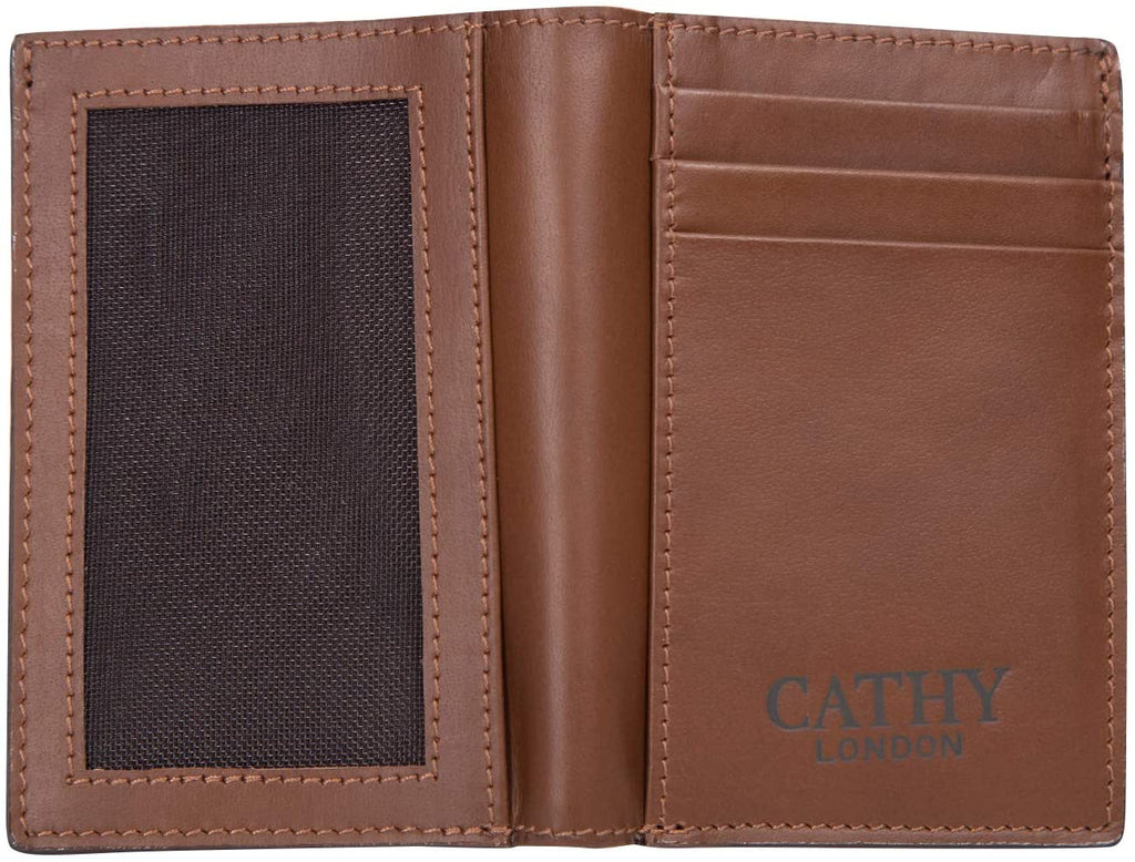 Brown Colour Bi-Fold Italian Leather Card Holder/Slim Wallet (9 Card Slot + 3 Hidden Compartment + 1 ID Slot + Cash Compartment) Cathy London 