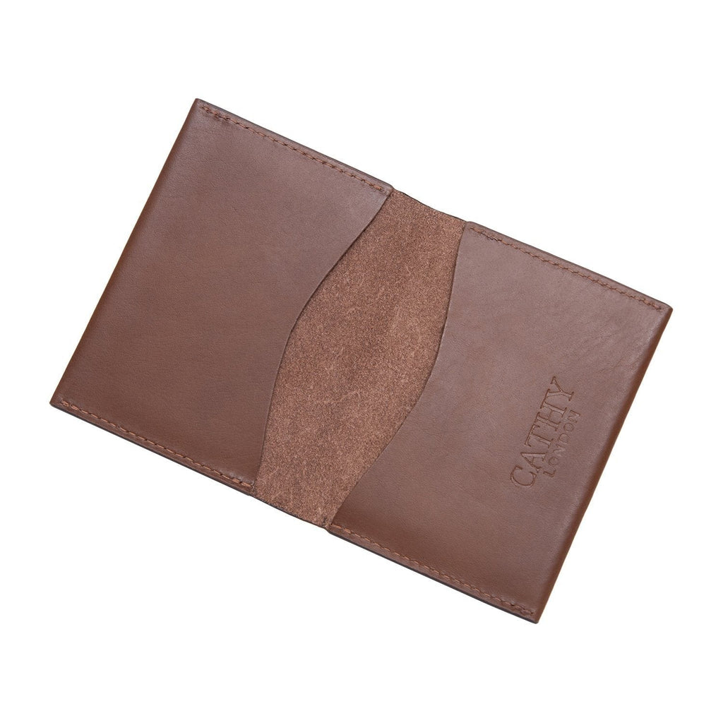 Brown Colour Bi-Fold Italian Leather Card Holder/Slim Wallet (Holds Upto 16+ Cards) Cathy London 
