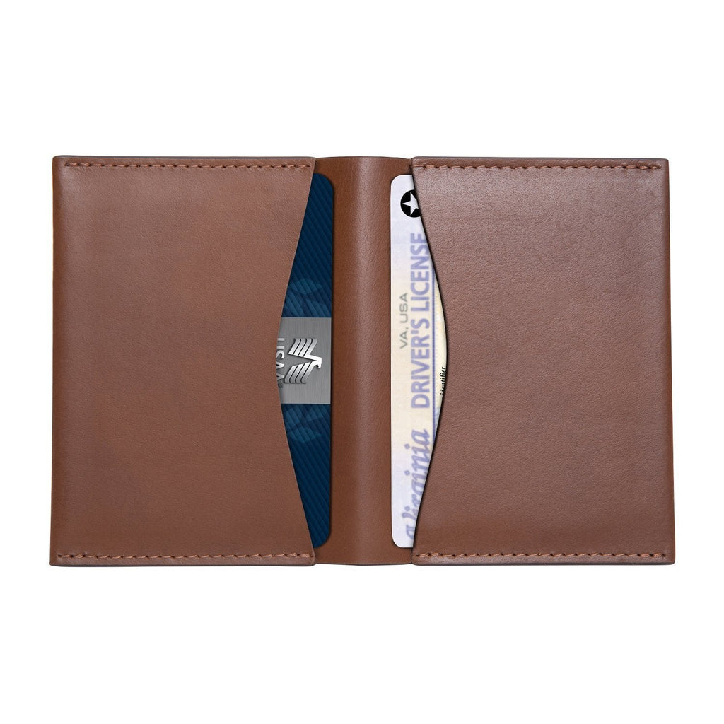 Brown Colour Bi-Fold Italian Leather Card Holder/Slim Wallet (Holds Upto 16+ Cards) Cathy London 
