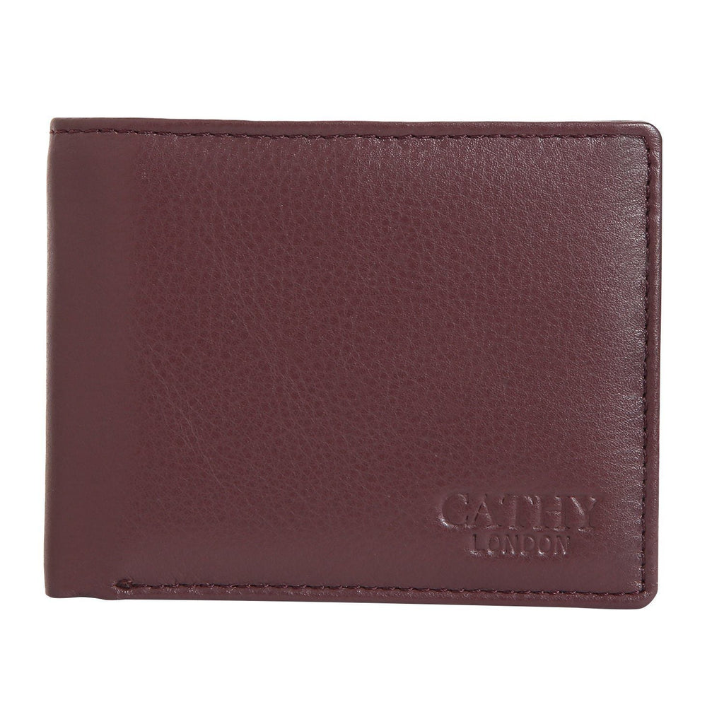 Brown Colour Bi-Fold Italian Leather Slim Wallet (8 Card Slot + 2 Hidden Compartment + 1 ID Slot + Coin Pocket + Cash Compartment) Cathy London 