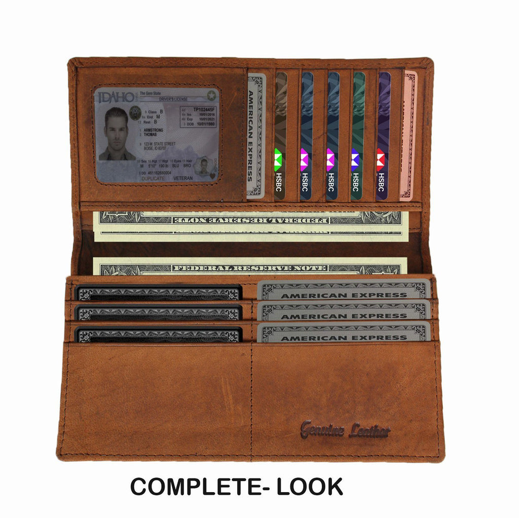 Brown Colour Italian Leather Long Wallet/Card Holder for Men & Woman (12 Card Slot + 1 ID Slot + Cash Compartment) Cathy London 