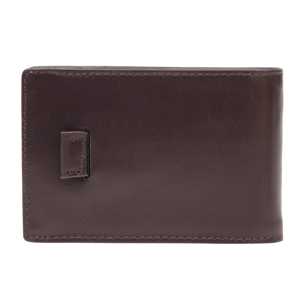Coffee Colour Bi-Fold Italian Leather Money Clip Card Holder/Slim Wallet (8 Card Slot +ID Slot +Money Clip) Cathy London 