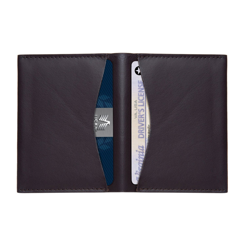 Coffee Colour Bi-Fold Italian Leather Slim Wallet/Card Holder (Holds Upto 16+ Cards) Cathy London 