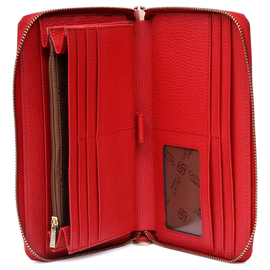 Elegant Top Grain Italian Leather Ladies Wallet Cathy London 