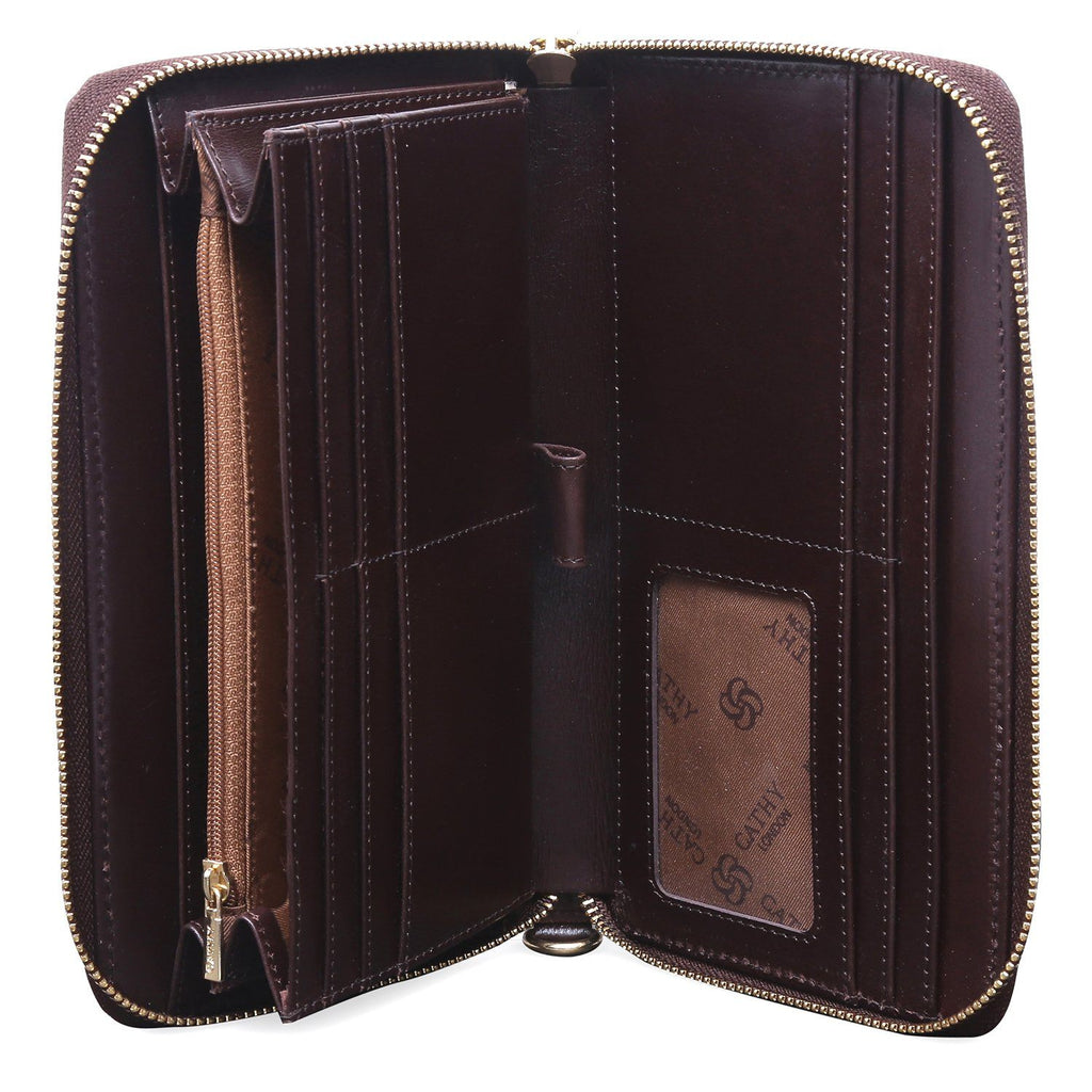 Elegant Top Grain Italian Leather Ladies Wallet Cathy London 