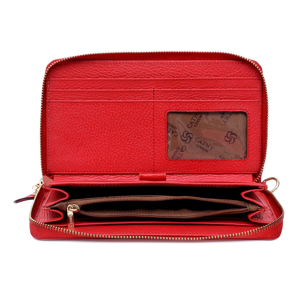 Elegant Top Grain Italian Leather Ladies Wallet Cathy London 