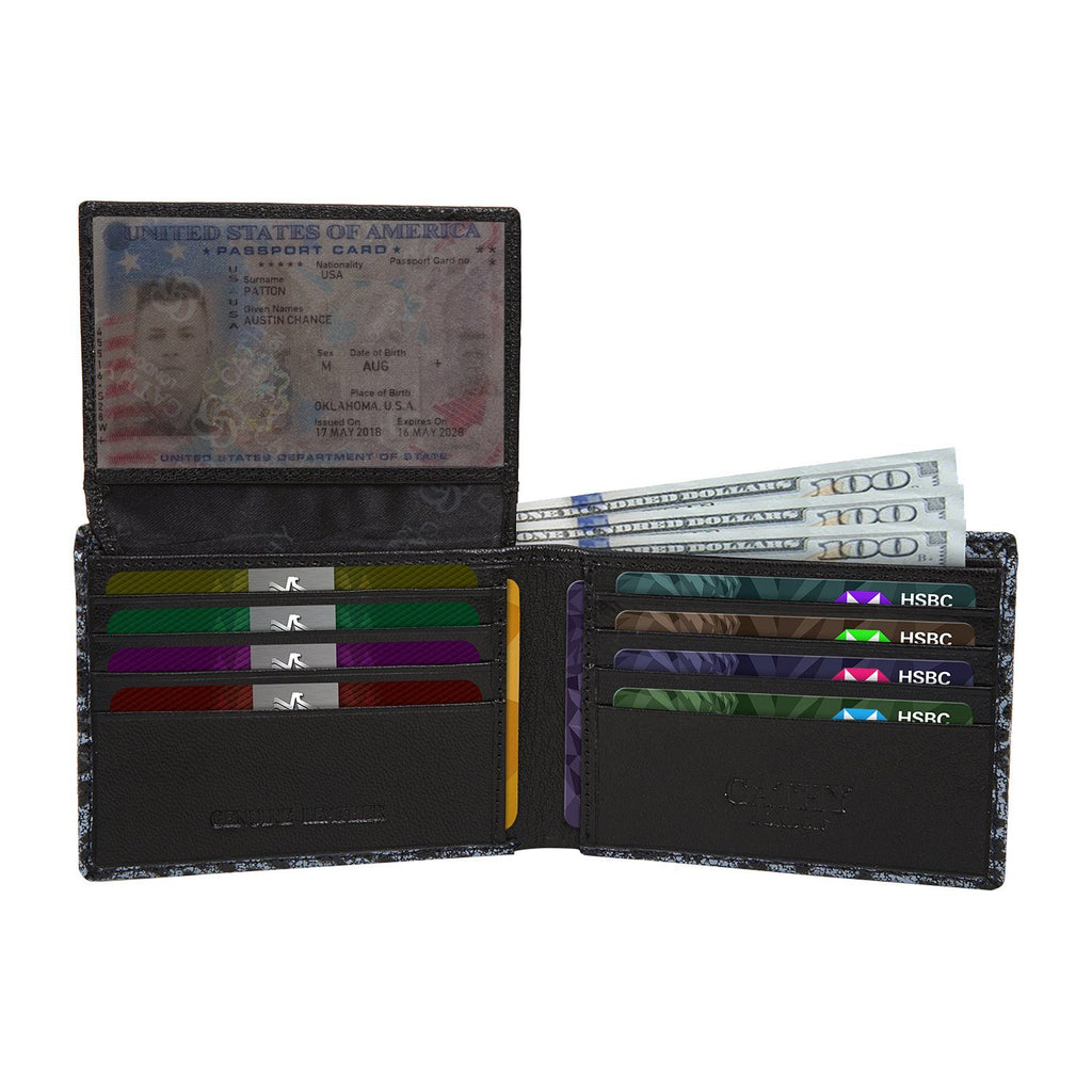 Grey Colour Bi-Fold Italian Leather Slim Wallet ( 8 Card Slot + 2 ID Slot + 2 Hidden Compartment + Cash Compartment) Cathy London 