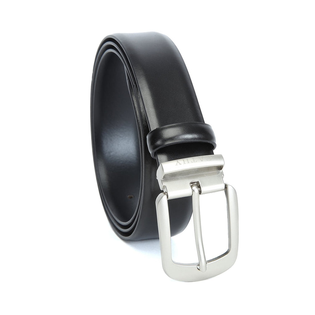 Men's Classic Dress Belt Top Grain Italian Leather with Metal Buckle Cathy-London 