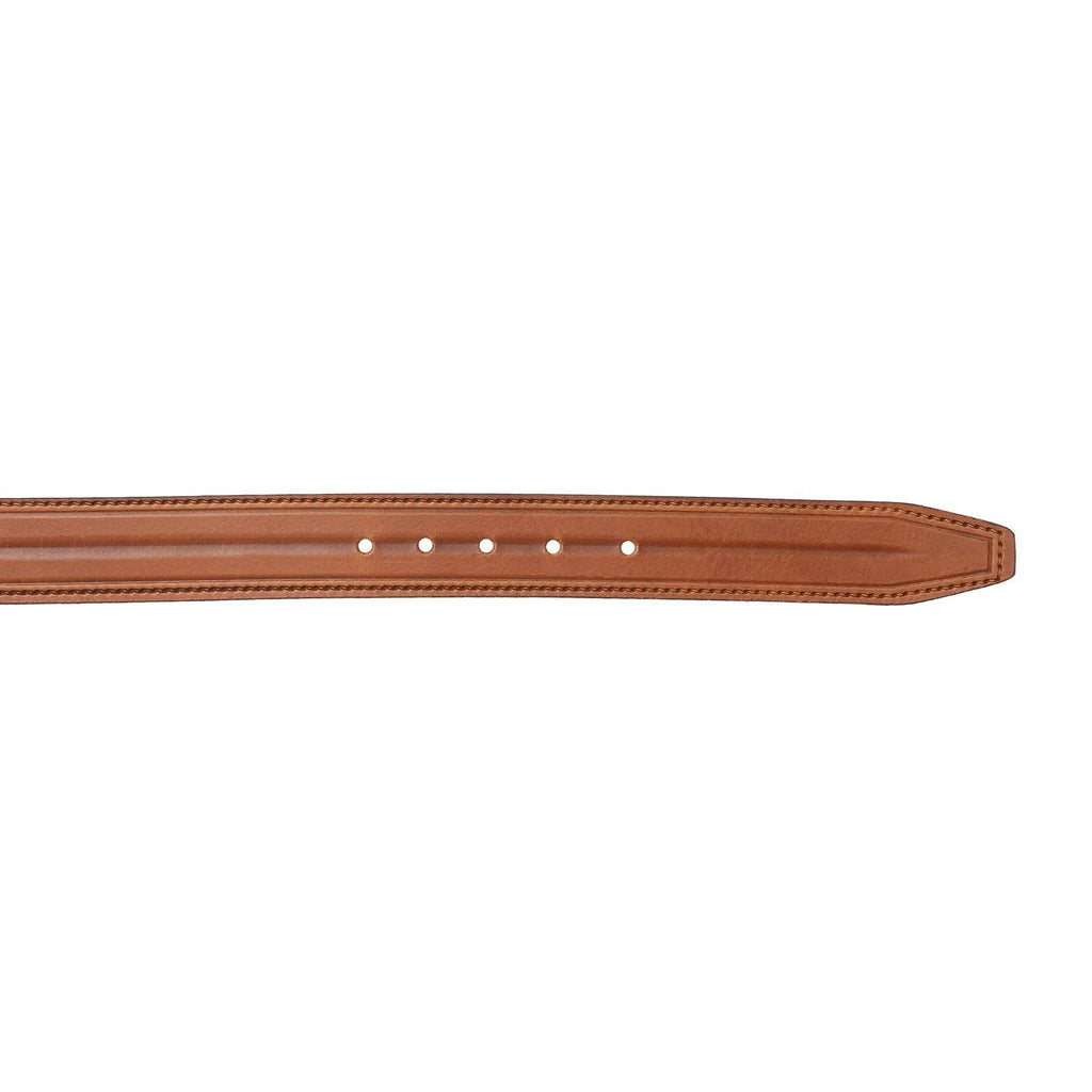 Men's Classic Dress Tan Colour Belt Top Grain Italian Leather with Golden Metal Buckle Cathy-London 