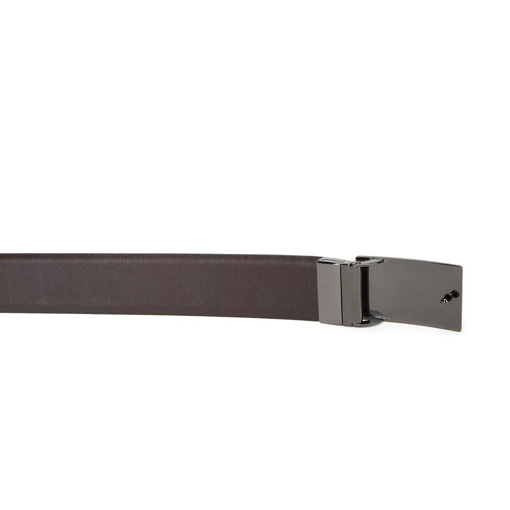 Men's Reversible Classic Dress Belt Top Grain Italian Leather Black & Brown with Rotating Silver Metal Buckle Cathy-London 