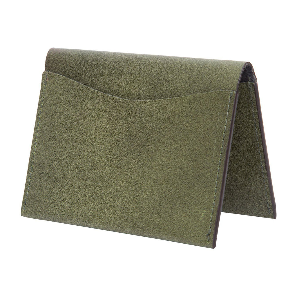 Olive Colour Bi-Fold Italian Leather Card Holder/Slim Wallet (Holds Upto 16+ Cards) Cathy London 