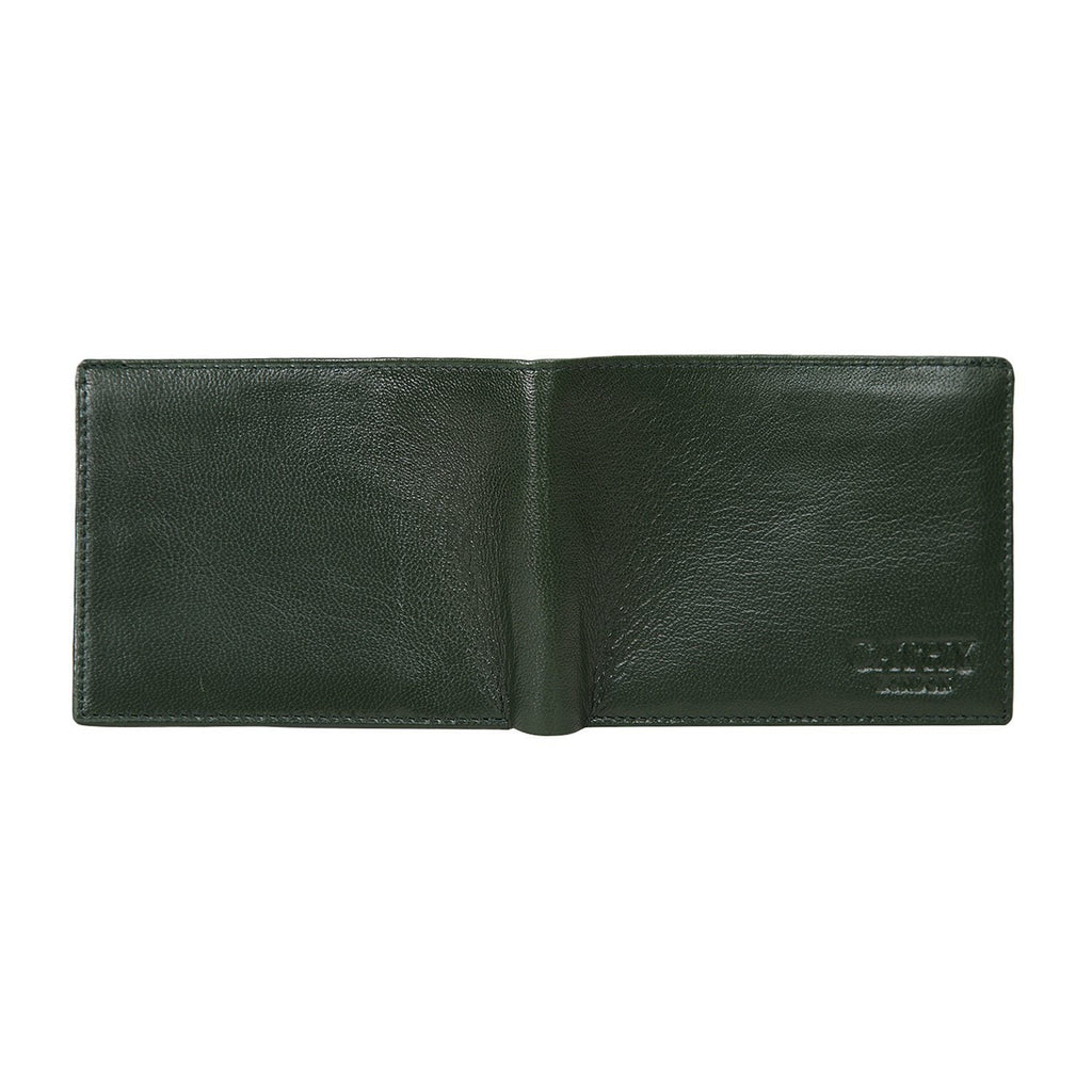 Olive Colour Bi-Fold Italian Leather Slim Wallet ( 8 Card Slot + 2 ID Slot + 2 Hidden Compartment + Cash Compartment) Cathy London 