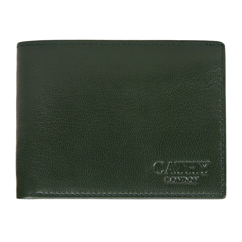 Olive Colour Bi-Fold Italian Leather Slim Wallet ( 8 Card Slot + 2 ID Slot + 2 Hidden Compartment + Cash Compartment) Cathy London 