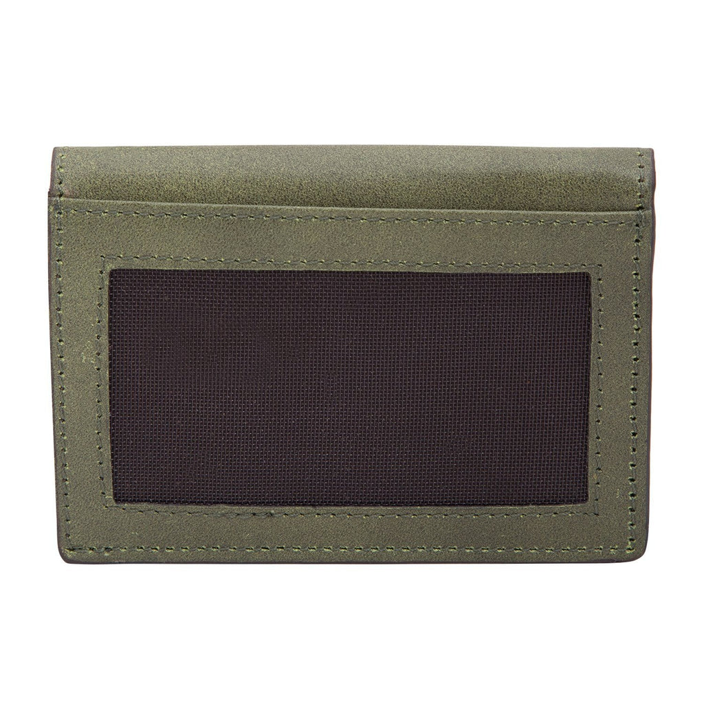 Olive Colour Bi-Fold Italian Leather Slim Wallet/Card Holder (9 Card Slot + 3 Hidden Compartment + 1 ID Slot + Cash Compartment) Cathy London 