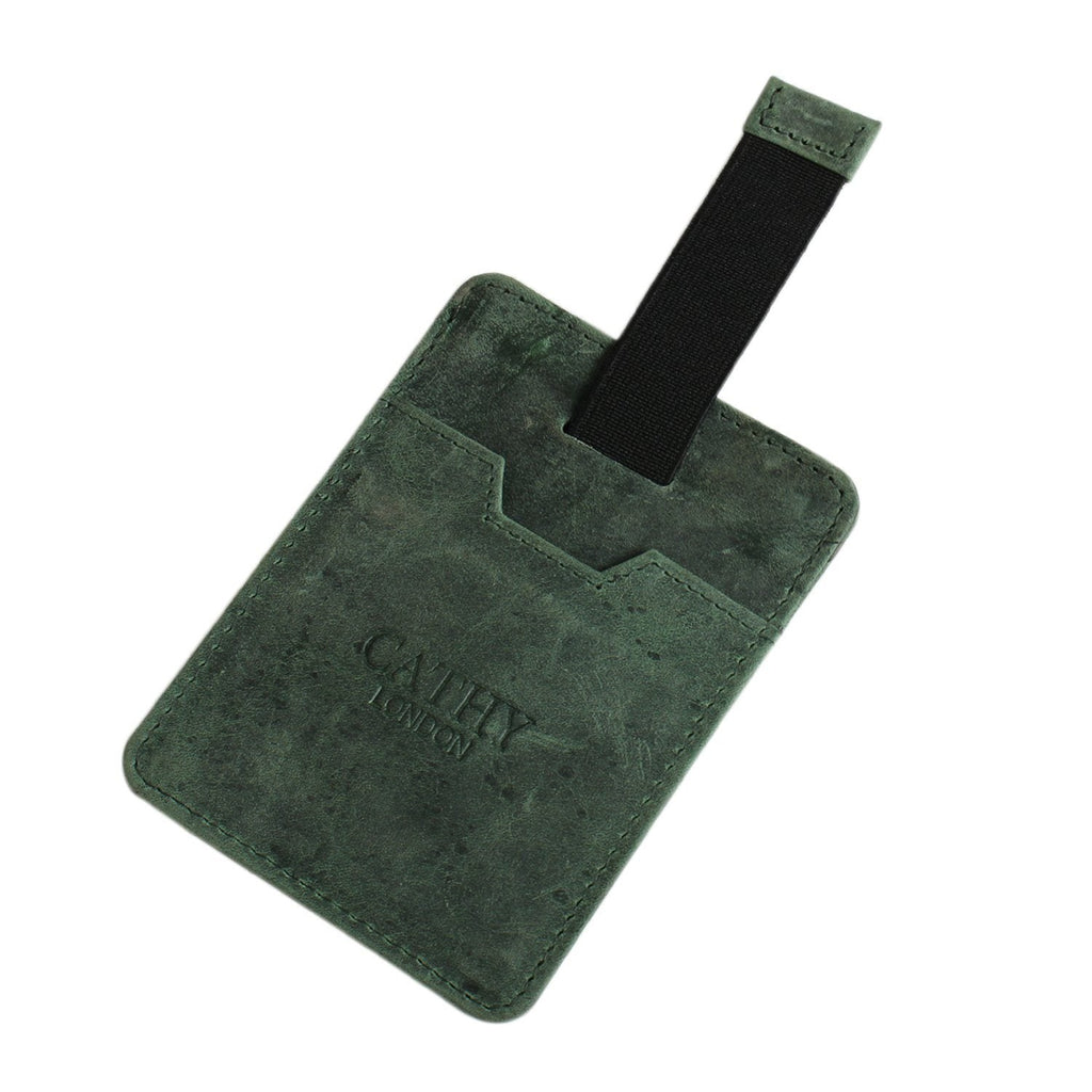 Olive Colour Italian Leather Slim Wallet/Card Holder ( Holds Upto 5 Cards + Cash Compartment) Cathy London 