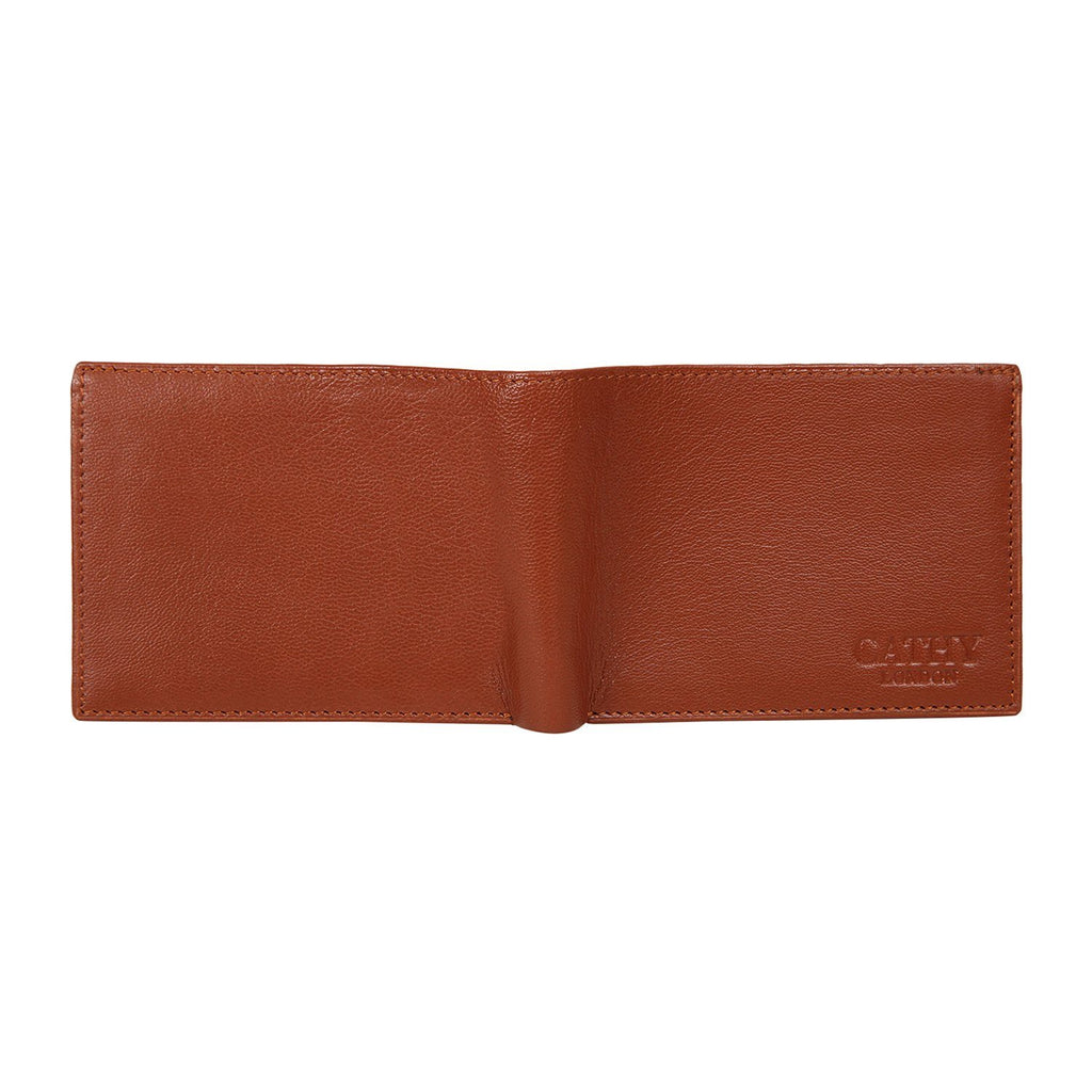 Tan Colour Bi-Fold Italian Leather Slim Wallet ( 8 Card Slot + 2 ID Slot + 2 Hidden Compartment + Cash Compartment) Cathy London 