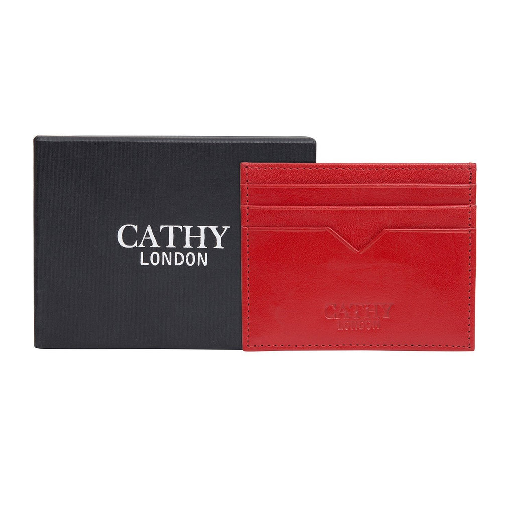Tan Colour Italian Leather Card Holder/Slim Wallet (6 Card Slots + 1 ID Slot + Cash Compartment) Cathy London 