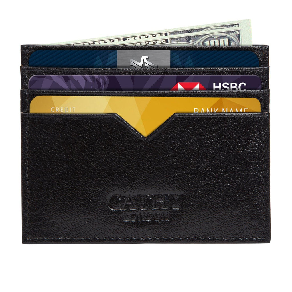 Tan Colour Italian Leather Card Holder/Slim Wallet (6 Card Slots + 1 ID Slot + Cash Compartment) Cathy London 