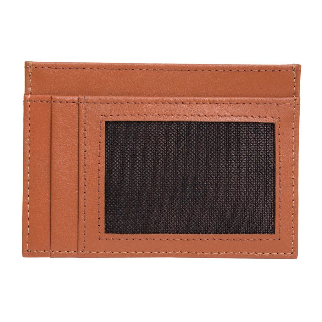 Tan Colour Italian Leather Card Holder/Slim Wallet (6 Card Slots + 1 ID Slot + Cash Compartment) Cathy London 