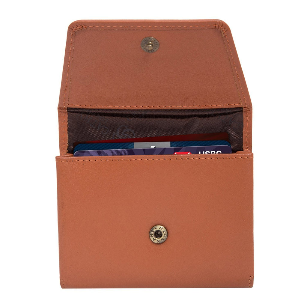 Tan Colour Italian Leather Card Holder/Slim Wallet (Holds Upto 16 Cards) Cathy London 