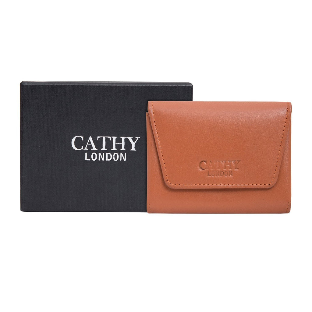 Tan Colour Italian Leather Card Holder/Slim Wallet (Holds Upto 16 Cards) Cathy London 