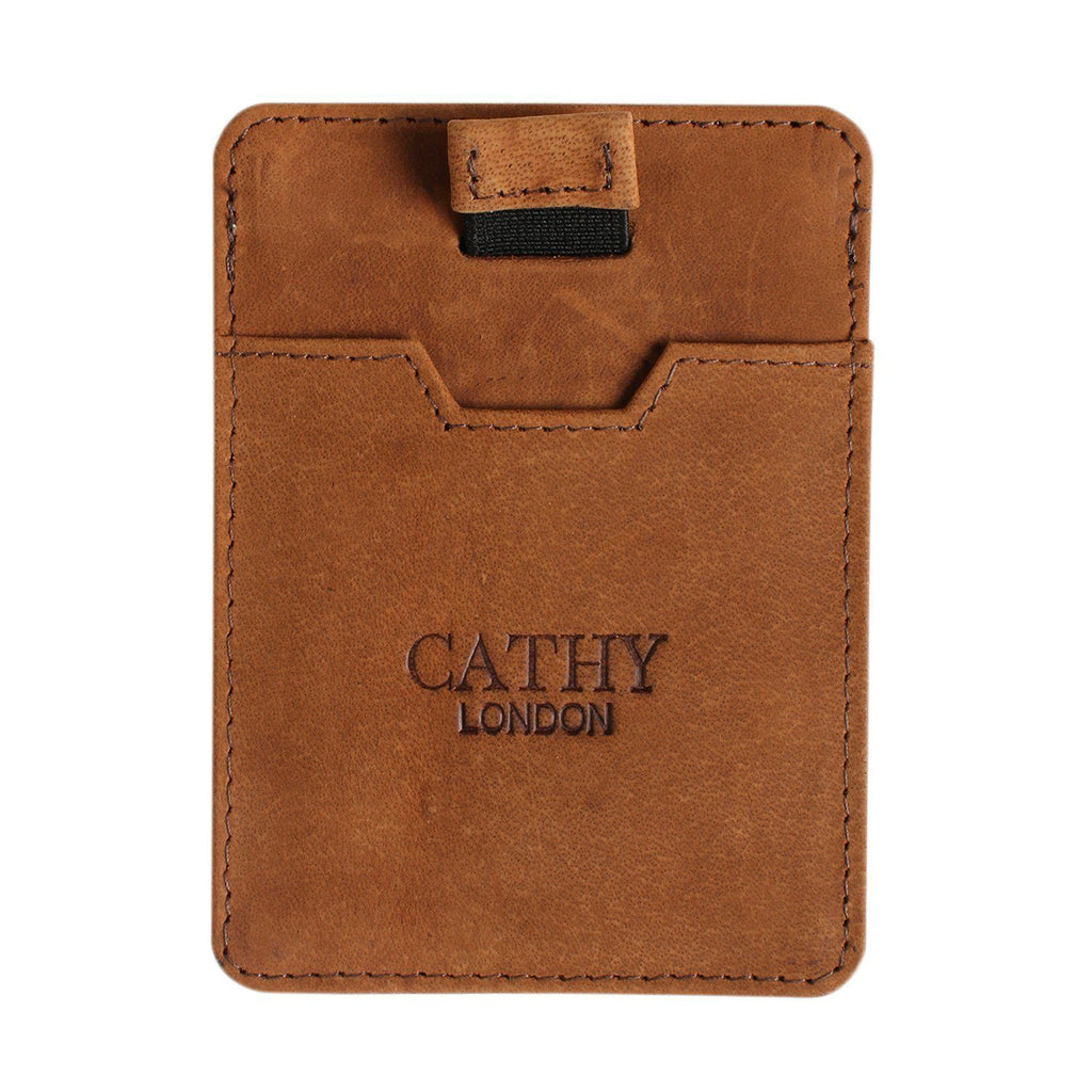Tan Colour Italian Leather Slim Wallet/Card Holder ( Holds Upto 5 Cards + Cash Compartment) Cathy London 